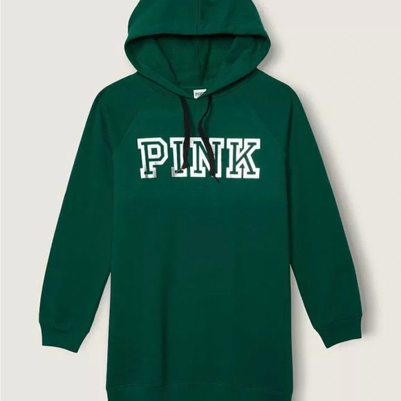 Victoria’s Secret Pink Hoodie Dress Green L - Picture 1 of 3